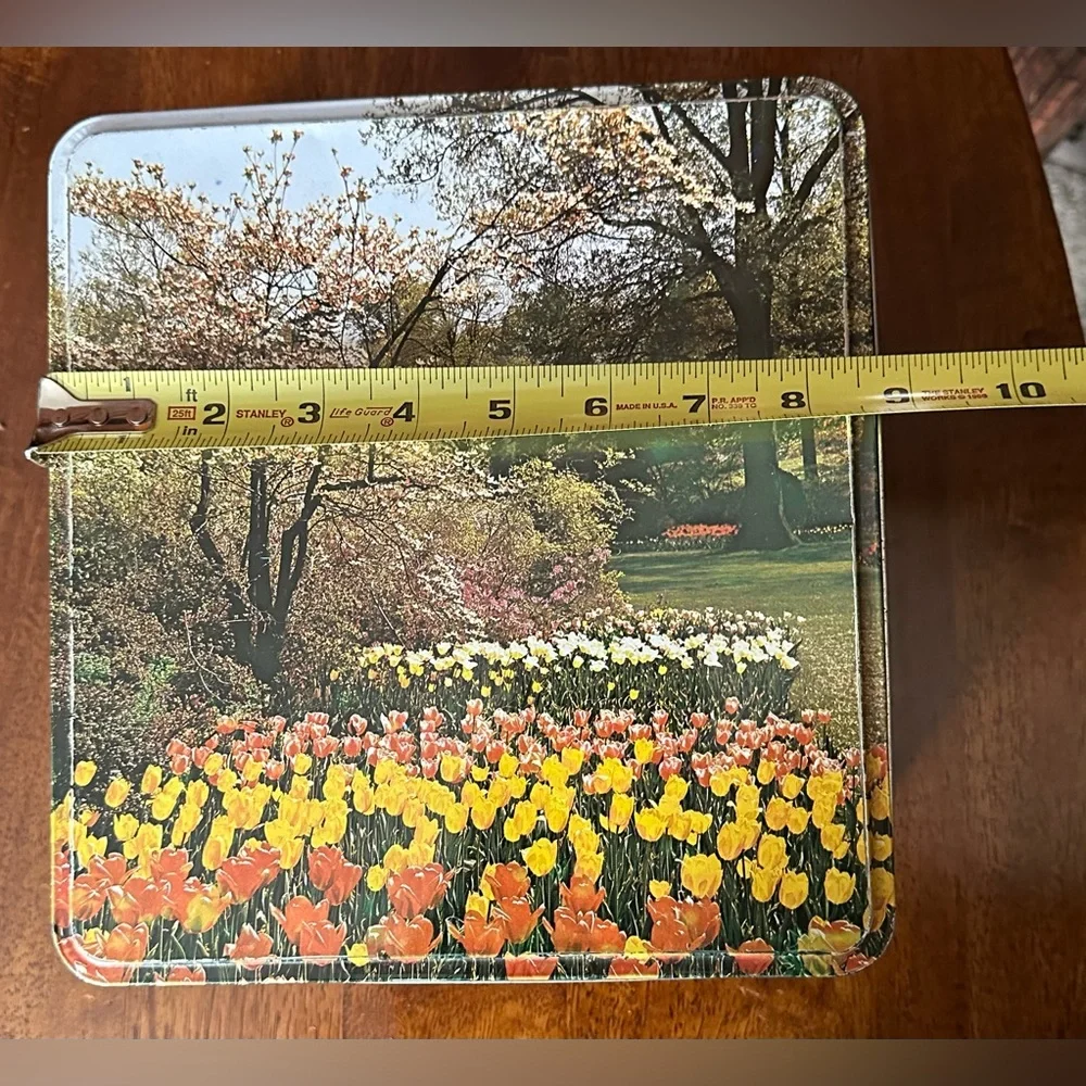 Vintage Floral Tulip Tin Box | Decorative Storage | Spring Garden Vibes